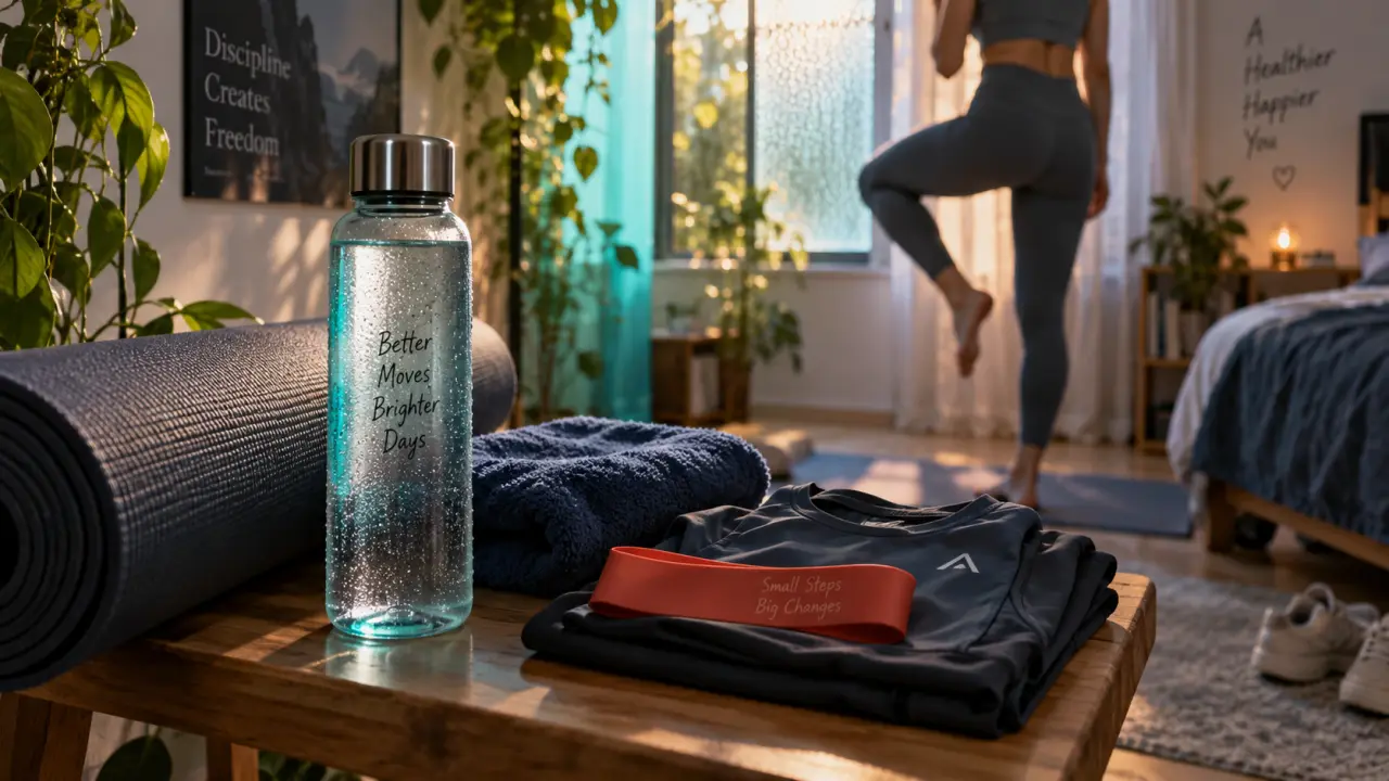 Sport le matin : tapis de yoga et échauffement doux le matin