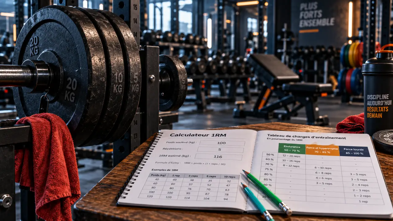 Tableau de force musculation pour choisir sa charge et ses séries