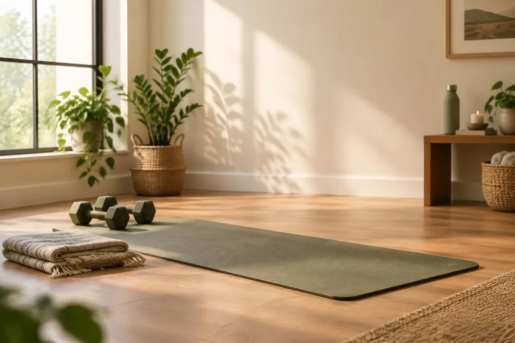 Zoner plutôt qu&rsquo;équiper : la vraie méthode pour un coin fitness qui invite à récupérer
